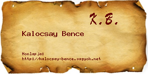 Kalocsay Bence névjegykártya