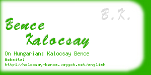 bence kalocsay business card